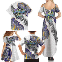 Traditional Art Hawaiian Kakau Tattoos Family Matching Summer Maxi Dress and Hawaiian Shirt Graffiti Style - Polynesian Pride