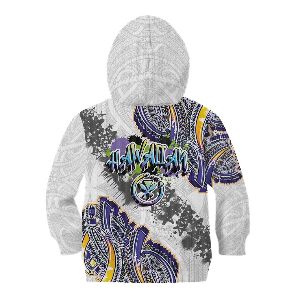 Traditional Art Hawaiian Kakau Tattoos Kid Hoodie Graffiti Style LT03 - Polynesian Pride