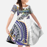 Traditional Art Hawaiian Kakau Tattoos Kid Short Sleeve Dress Graffiti Style - Polynesian Pride