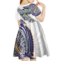 Traditional Art Hawaiian Kakau Tattoos Kid Short Sleeve Dress Graffiti Style - Polynesian Pride