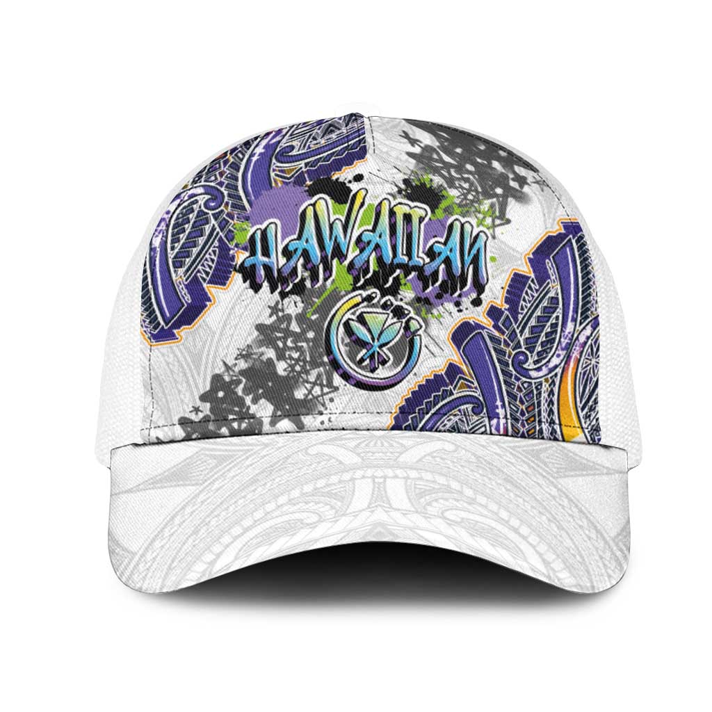 Traditional Art Hawaiian Kakau Tattoos Mesh Trucker Cap Graffiti Style - Polynesian Pride