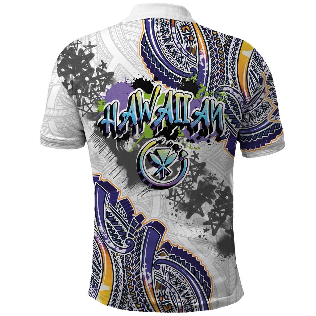 Traditional Art Hawaiian Kakau Tattoos Polo Shirt Graffiti Style LT03 - Polynesian Pride