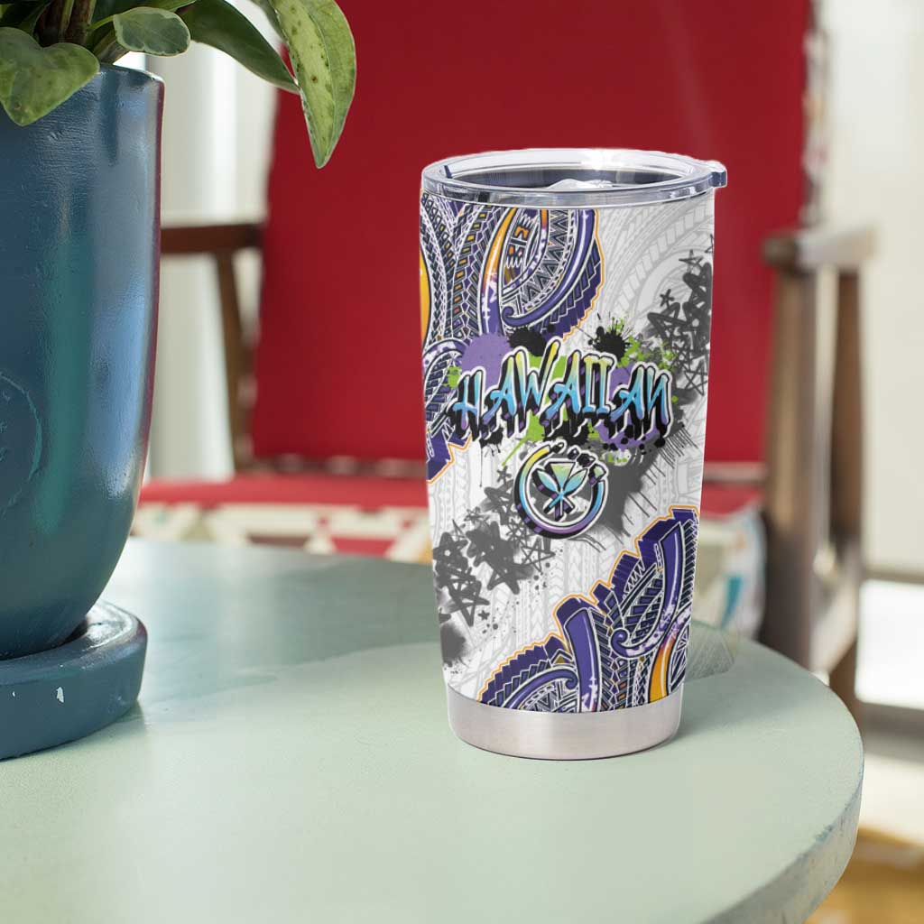 Traditional Art Hawaiian Kakau Tattoos Tumbler Cup Graffiti Style LT03 - Polynesian Pride