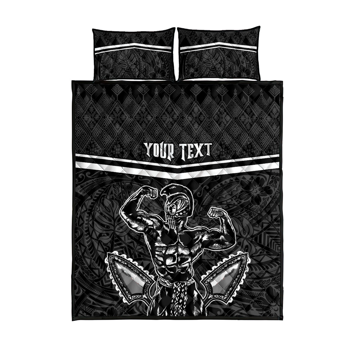 Custom Hawaii Warrior Quilt Bed Set Kakau Quilt Pattern LT03 - Polynesian Pride