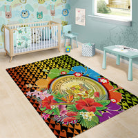 Hawaii Womens Day Wahine Area Rug Strong Beautiful Woman with Kakau Style LT03 - Polynesian Pride