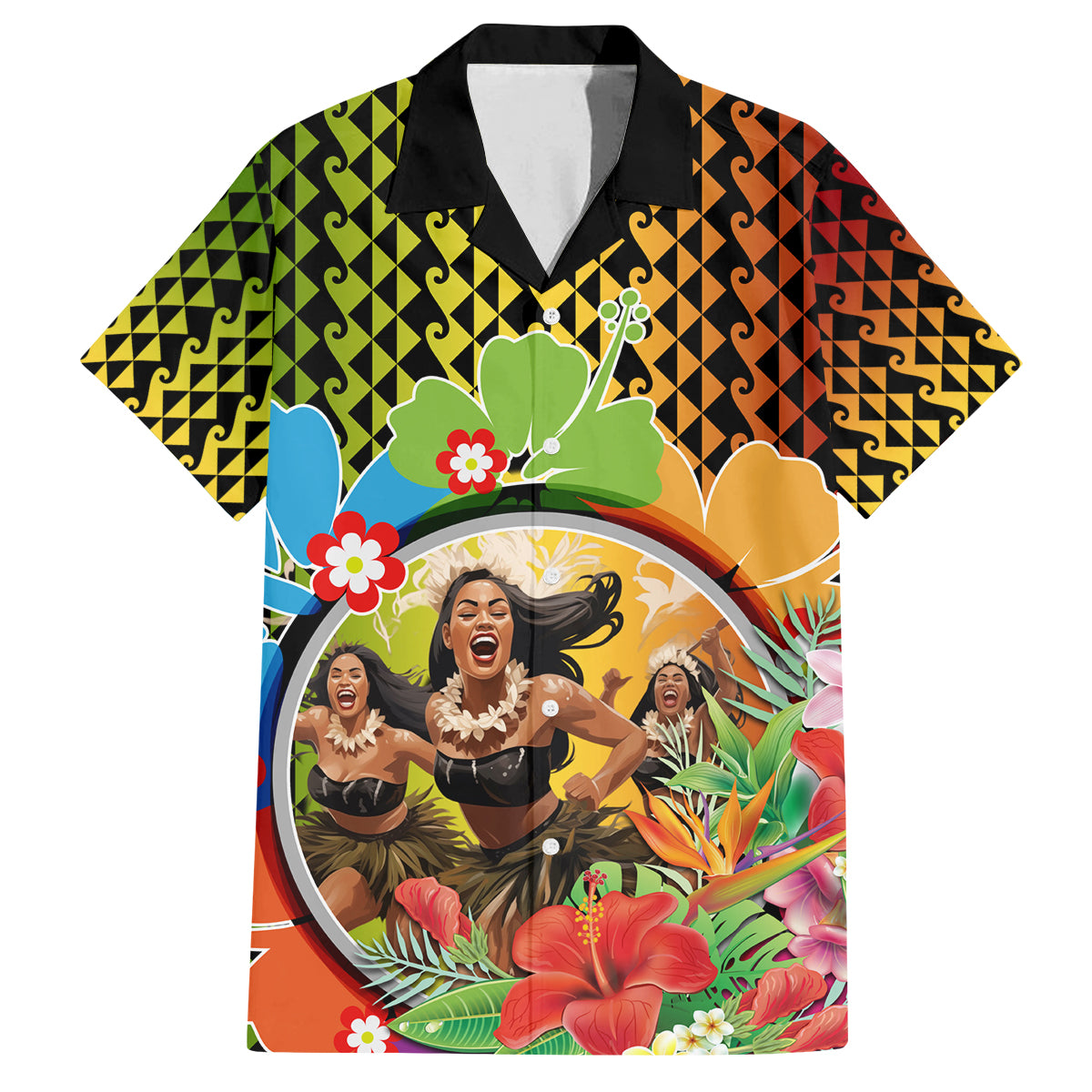 Hawaii Womens Day Wahine Family Matching Off Shoulder Short Dress and Hawaiian Shirt Strong Beautiful Woman with Kakau Style LT03 Dad's Shirt - Short Sleeve Red - Polynesian Pride