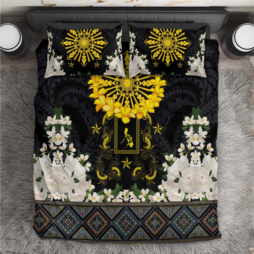 Flores de Mayo and Filipino Fiesta Bedding Set The Sun-Jasmine and Polynesian Yakan Tattoo Barong Style