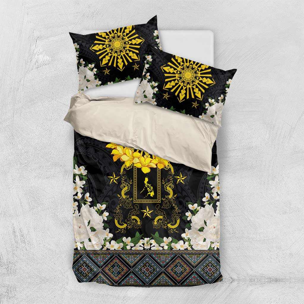 Flores de Mayo and Filipino Fiesta Bedding Set The Sun-Jasmine and Polynesian Yakan Tattoo Barong Style