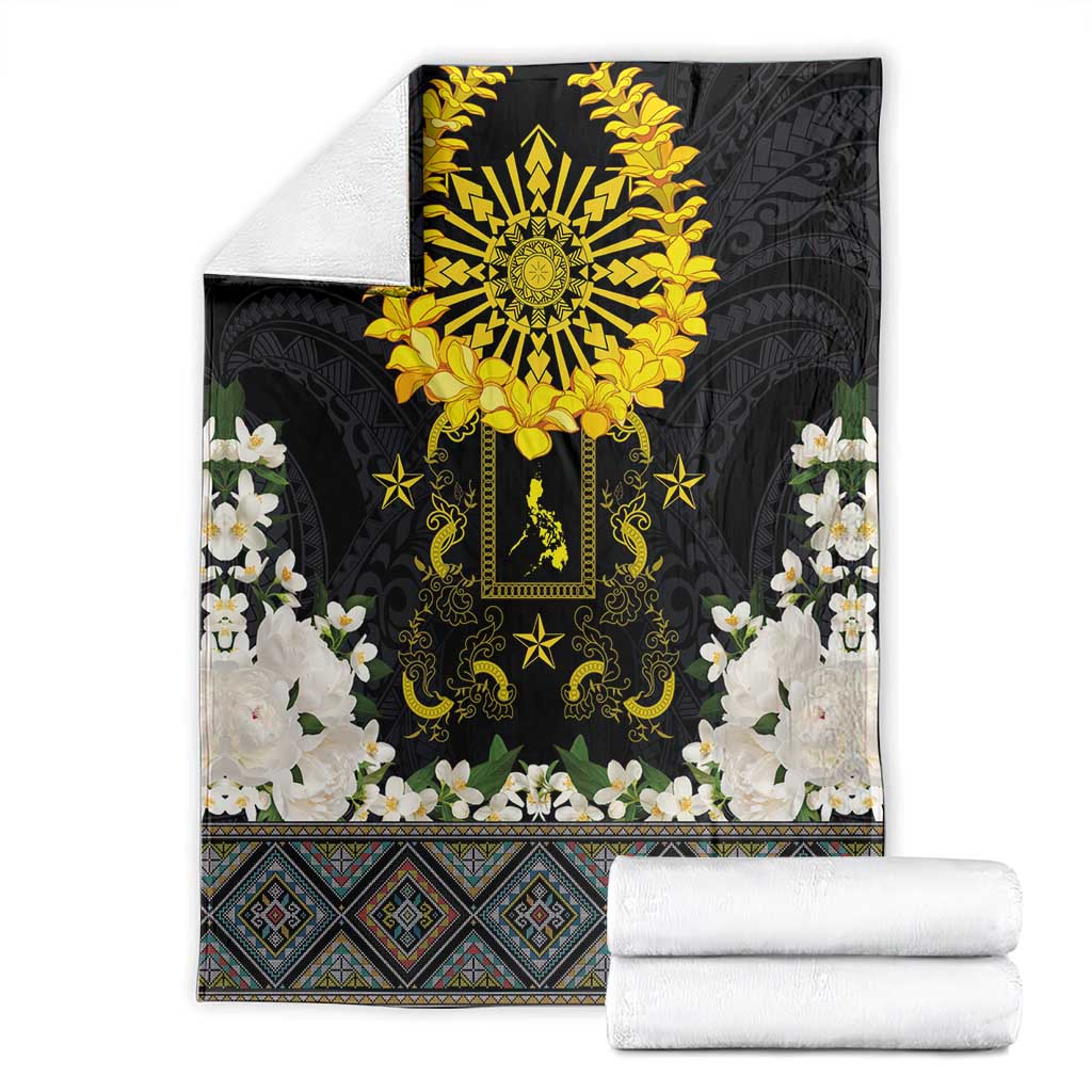 Flores de Mayo and Filipino Fiesta Blanket The Sun-Jasmine and Polynesian Yakan Tattoo Barong Style