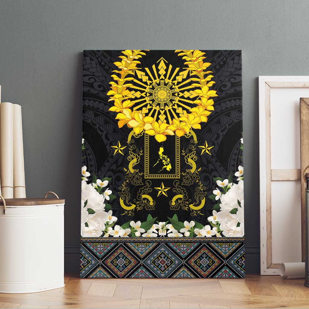 Flores de Mayo and Filipino Fiesta Canvas Wall Art The Sun-Jasmine and Polynesian Yakan Tattoo Barong Style