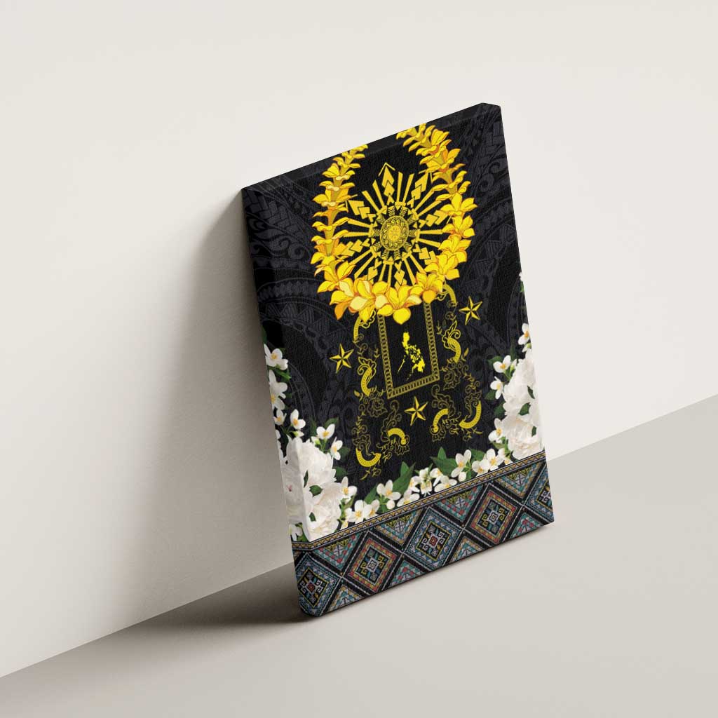 Flores de Mayo and Filipino Fiesta Canvas Wall Art The Sun-Jasmine and Polynesian Yakan Tattoo Barong Style