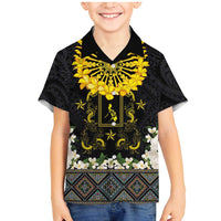 Flores de Mayo and Filipino Fiesta Family Matching Mermaid Dress and Hawaiian Shirt The Sun-Jasmine and Polynesian Yakan Tattoo Barong Style