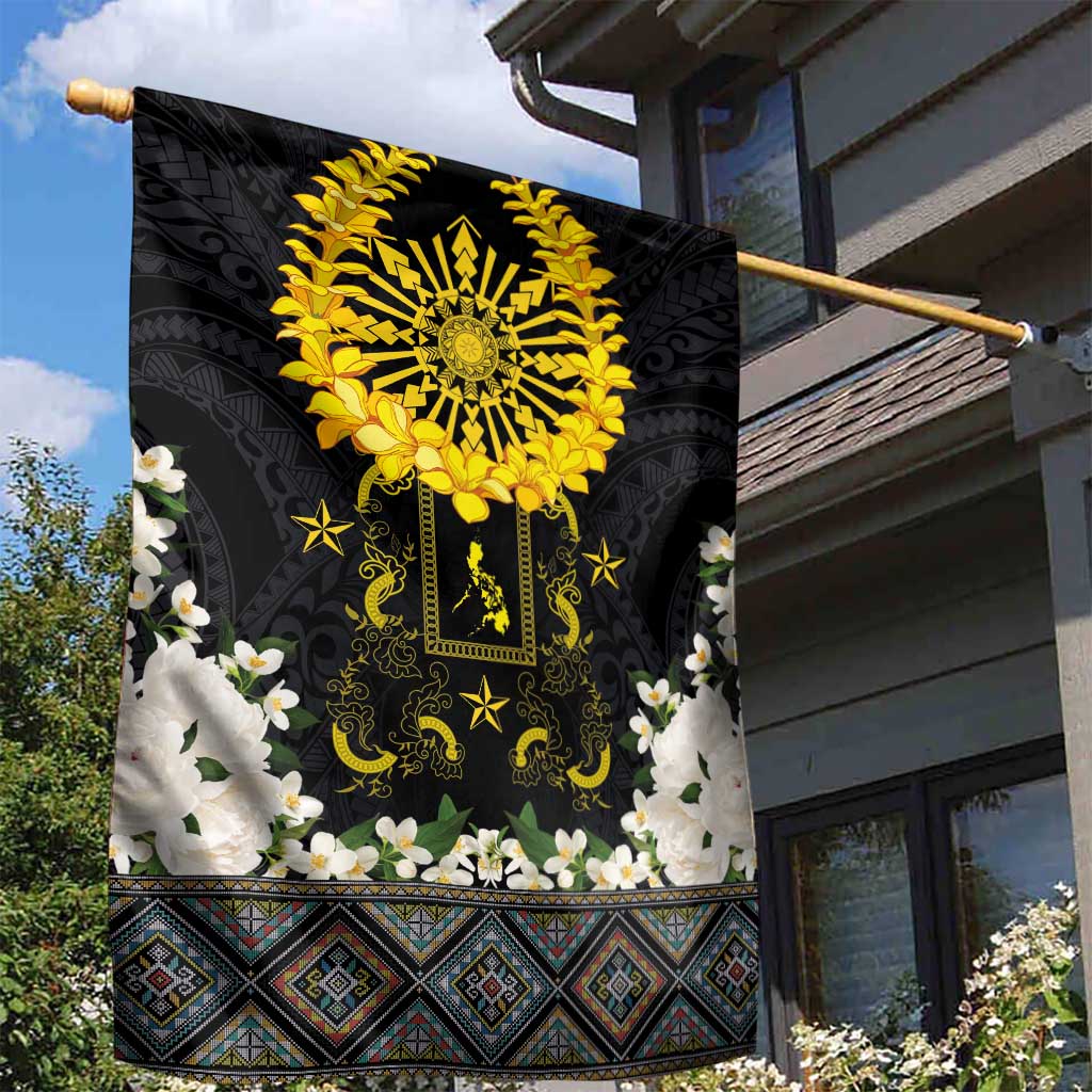 Flores de Mayo and Filipino Fiesta Garden Flag The Sun-Jasmine and Polynesian Yakan Tattoo Barong Style