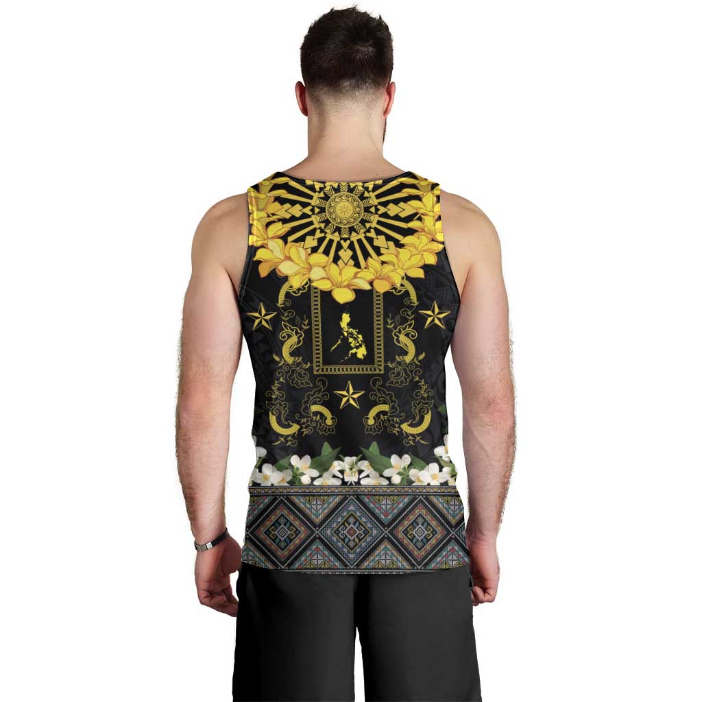 Flores de Mayo and Filipino Fiesta Men Tank Top The Sun-Jasmine and Polynesian Yakan Tattoo Barong Style