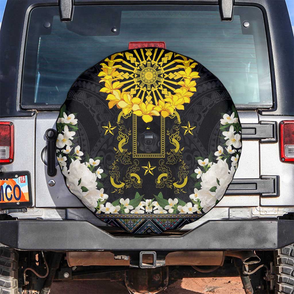 Flores de Mayo and Filipino Fiesta Spare Tire Cover The Sun-Jasmine and Polynesian Yakan Tattoo Barong Style