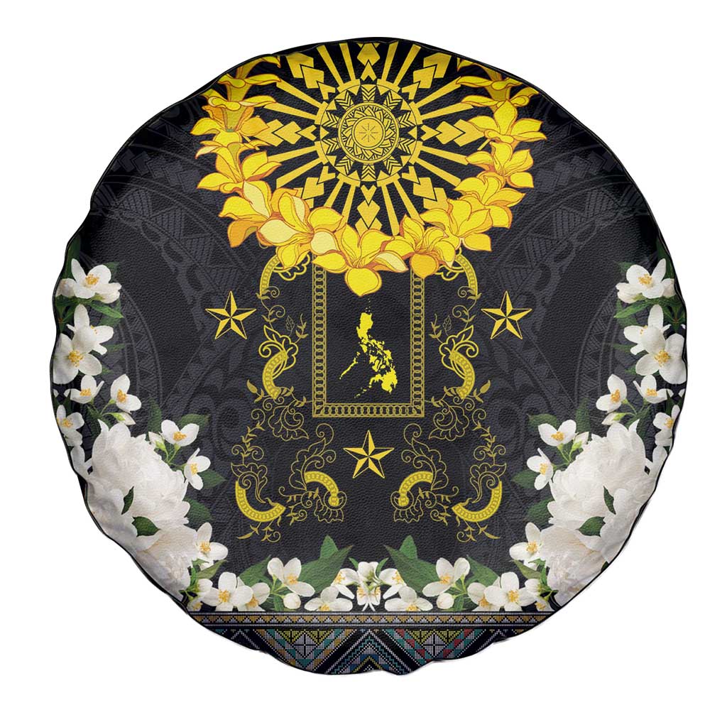 Flores de Mayo and Filipino Fiesta Spare Tire Cover The Sun-Jasmine and Polynesian Yakan Tattoo Barong Style