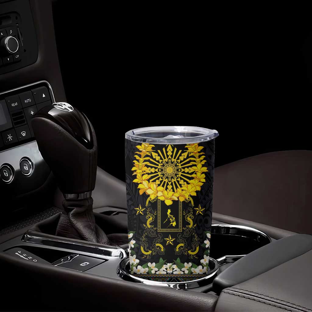 Flores de Mayo and Filipino Fiesta Tumbler Cup The Sun-Jasmine and Polynesian Yakan Tattoo Barong Style