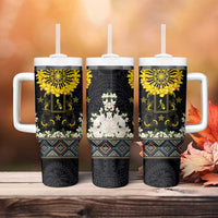 Flores de Mayo and Filipino Fiesta Tumbler With Handle The Sun-Jasmine and Polynesian Yakan Tattoo Barong Style