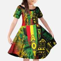 Aotearoa Reggae Family Matching Off The Shoulder Long Sleeve Dress and Hawaiian Shirt Maori Reggae-One Love