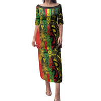 Aotearoa Reggae Family Matching Puletasi and Hawaiian Shirt Maori Reggae-One Love