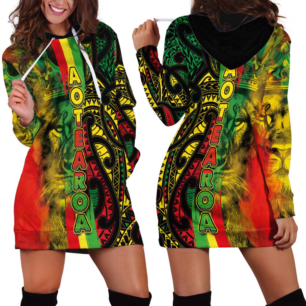 Aotearoa Reggae Hoodie Dress Maori Reggae-One Love