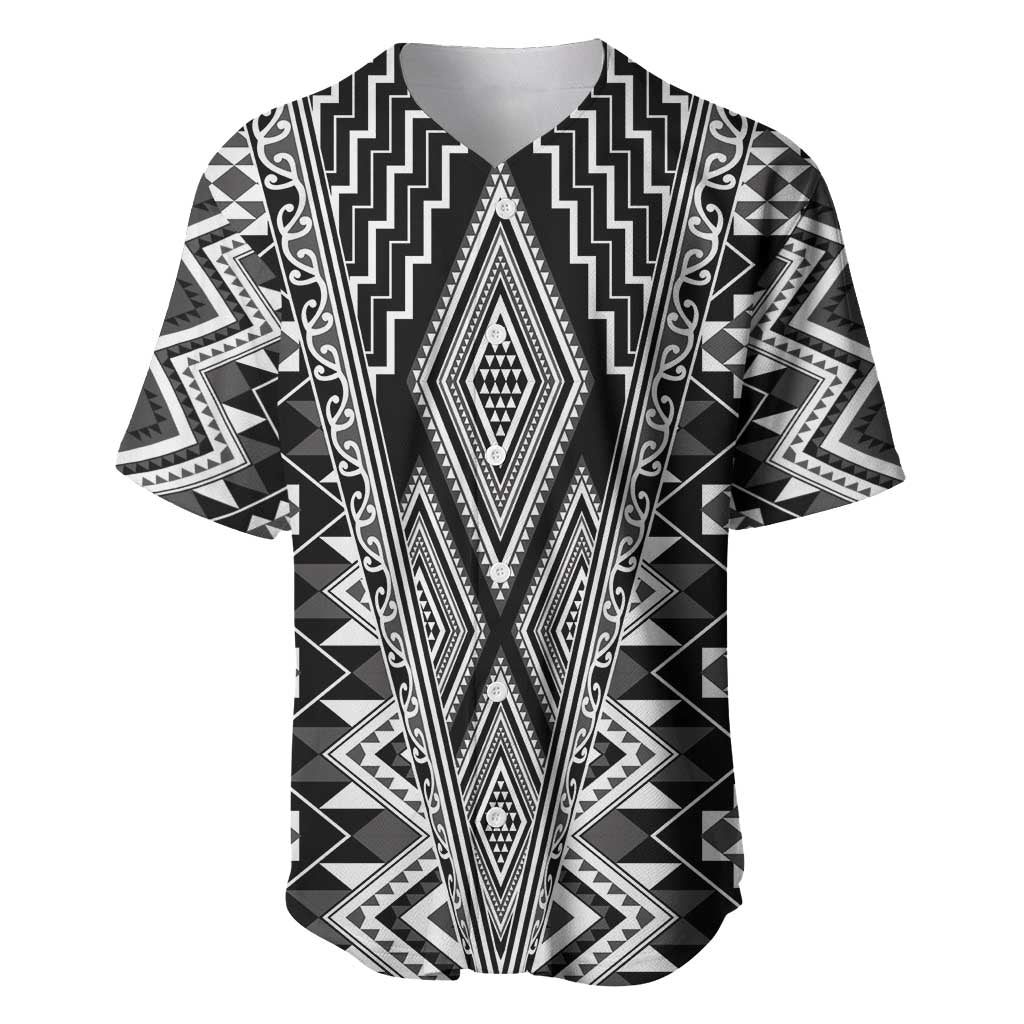 Aotearoa Tukutuku and Poutama Motif Classic Baseball Jersey LT03 Gray - Polynesian Pride