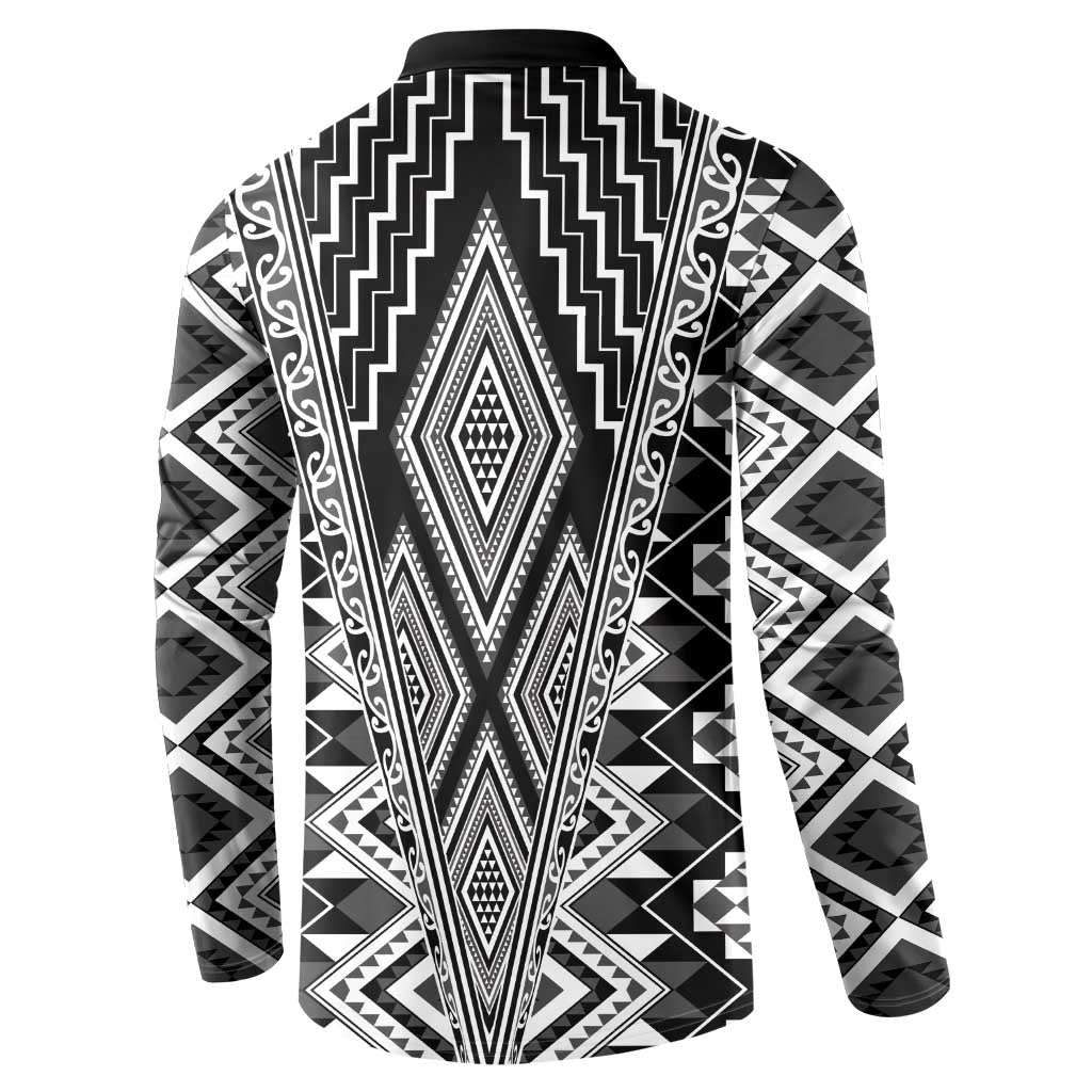 Aotearoa Tukutuku and Poutama Motif Classic Button Sweatshirt