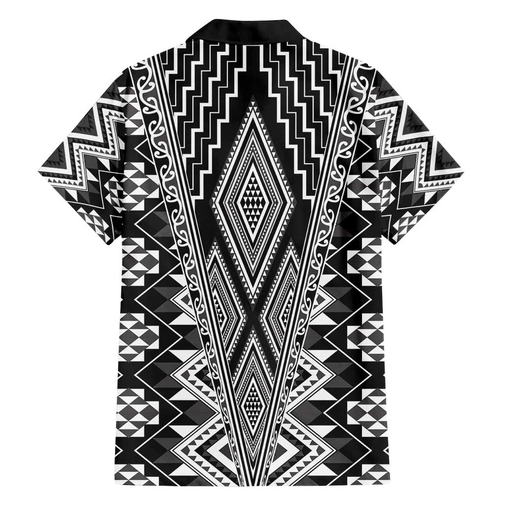 Aotearoa Tukutuku and Poutama Motif Classic Family Matching Off Shoulder Maxi Dress and Hawaiian Shirt