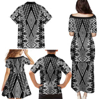 Aotearoa Tukutuku and Poutama Motif Classic Family Matching Puletasi and Hawaiian Shirt