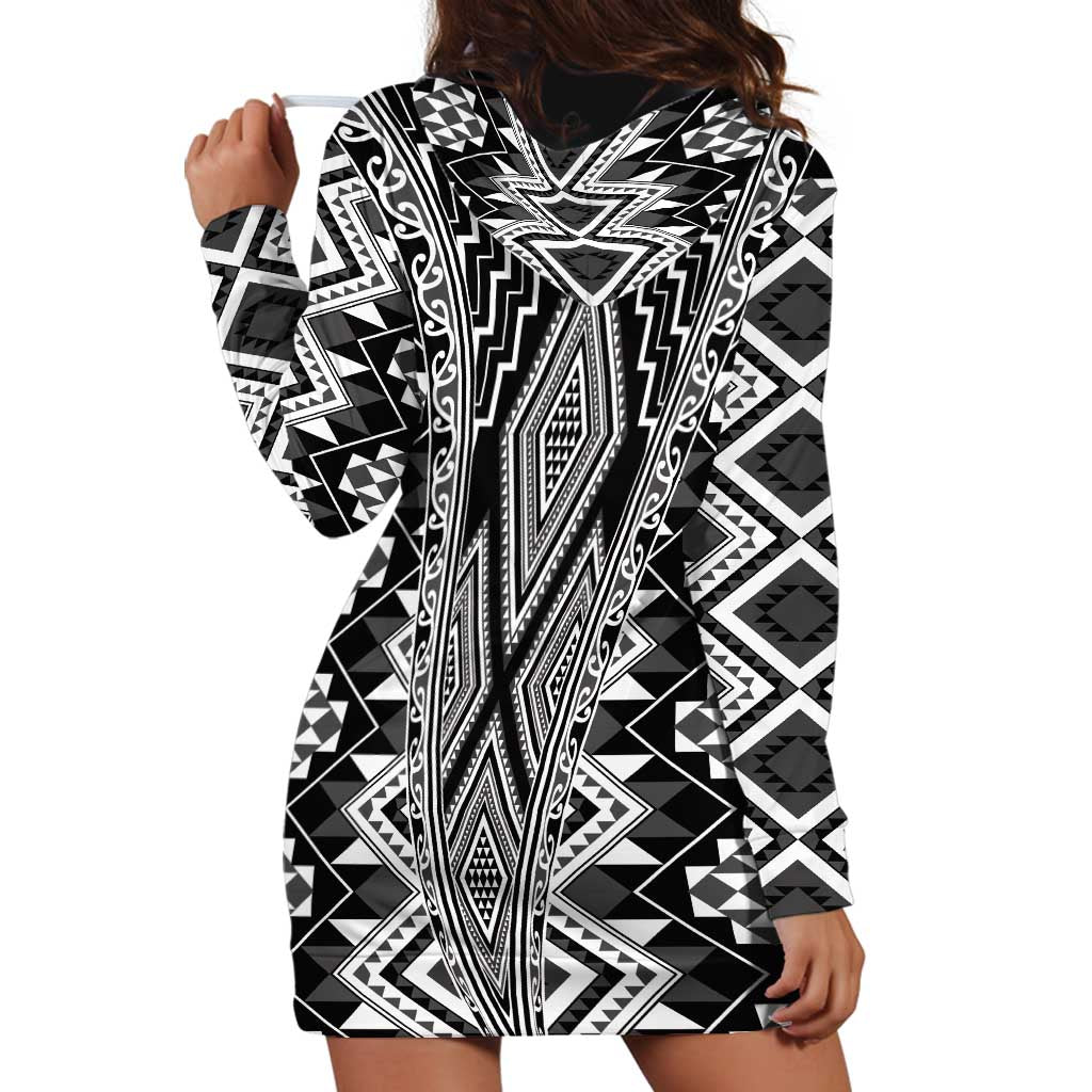 Aotearoa Tukutuku and Poutama Motif Classic Hoodie Dress