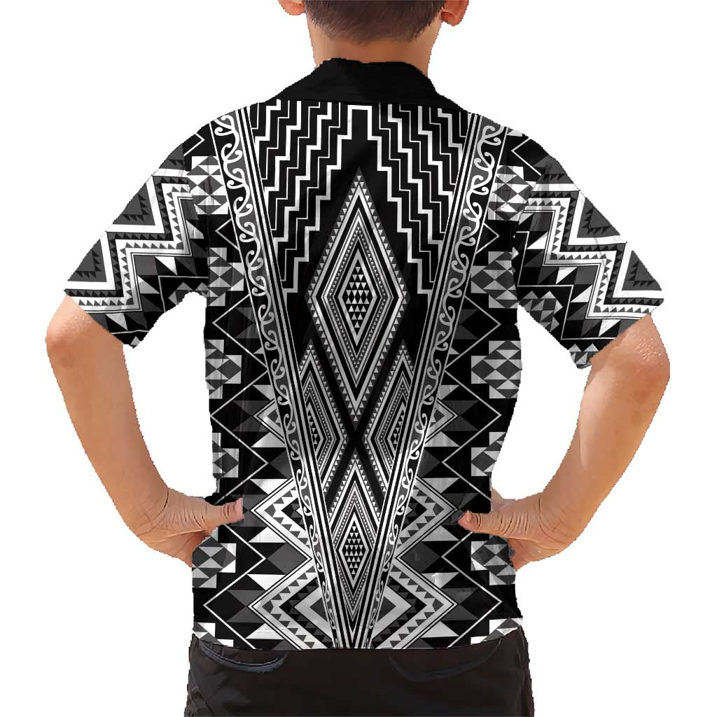 Aotearoa Tukutuku and Poutama Motif Classic Kid Hawaiian Shirt LT03 - Polynesian Pride