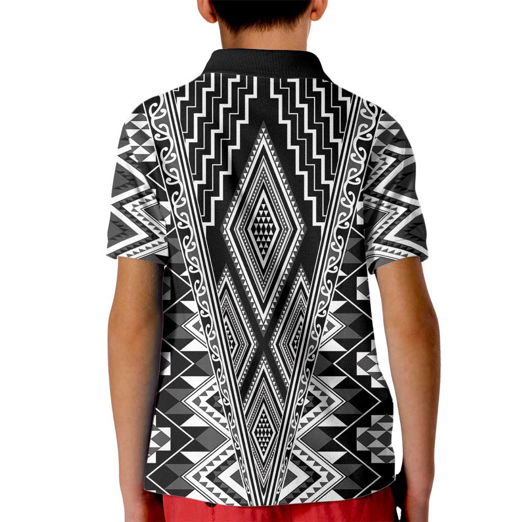 Aotearoa Tukutuku and Poutama Motif Classic Kid Polo Shirt