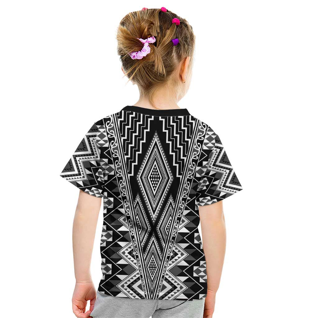 Aotearoa Tukutuku and Poutama Motif Classic Kid T Shirt LT03 - Polynesian Pride