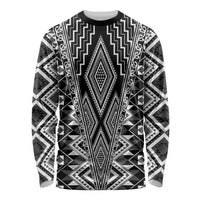 Aotearoa Tukutuku and Poutama Motif Classic Long Sleeve Shirt