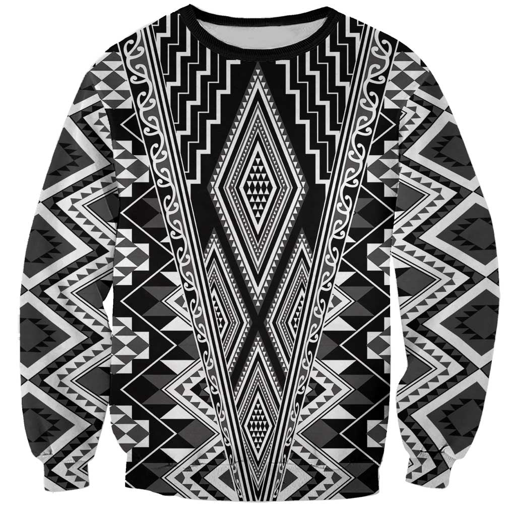 Aotearoa Tukutuku and Poutama Motif Classic Sweatshirt LT03 Unisex Gray - Polynesian Pride