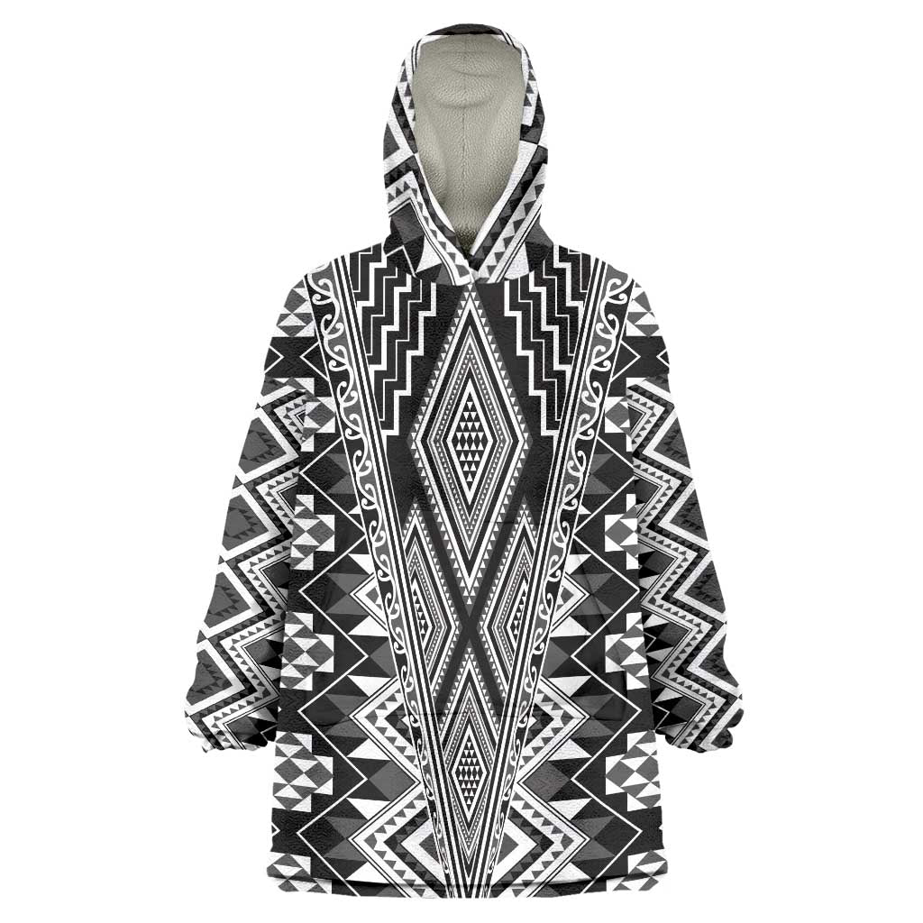 Aotearoa Tukutuku and Poutama Motif Classic Wearable Blanket Hoodie