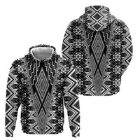 Aotearoa Tukutuku and Poutama Motif Classic Zip Hoodie