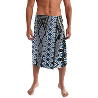 Blue Aotearoa Tukutuku and Poutama Motif Lavalava