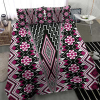 Pink Aotearoa Tukutuku and Poutama Motif Bedding Set