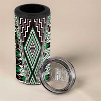 Green Aotearoa Tukutuku and Poutama Motif 4 in 1 Can Cooler Tumbler