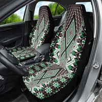 Green Aotearoa Tukutuku and Poutama Motif Car Seat Cover