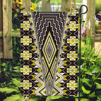 Yellow Aotearoa Tukutuku and Poutama Motif Garden Flag