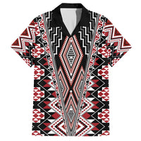 Red Aotearoa Tukutuku and Poutama Motif Hawaiian Shirt
