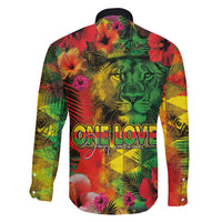 Hawaiian Reggae Family Matching Off Shoulder Maxi Dress and Hawaiian Shirt Tropical Plants and Tribal Kakau Tattoo-One Love Jawaiian