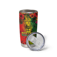 Hawaiian Reggae Tumbler Cup Tropical Plants and Tribal Kakau Tattoo-One Love Jawaiian