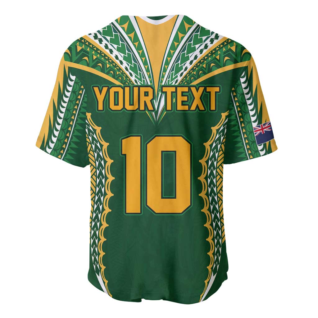 Custom Cook Islands Rugby League Baseball Jersey Tatau Tribal Pattern-Special Edition Green Color