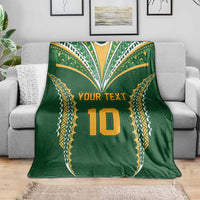 Custom Cook Islands Rugby League Blanket Tatau Tribal Pattern-Special Edition Green Color
