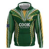 Custom Cook Islands Rugby League Hoodie Tatau Tribal Pattern-Special Edition Green Color