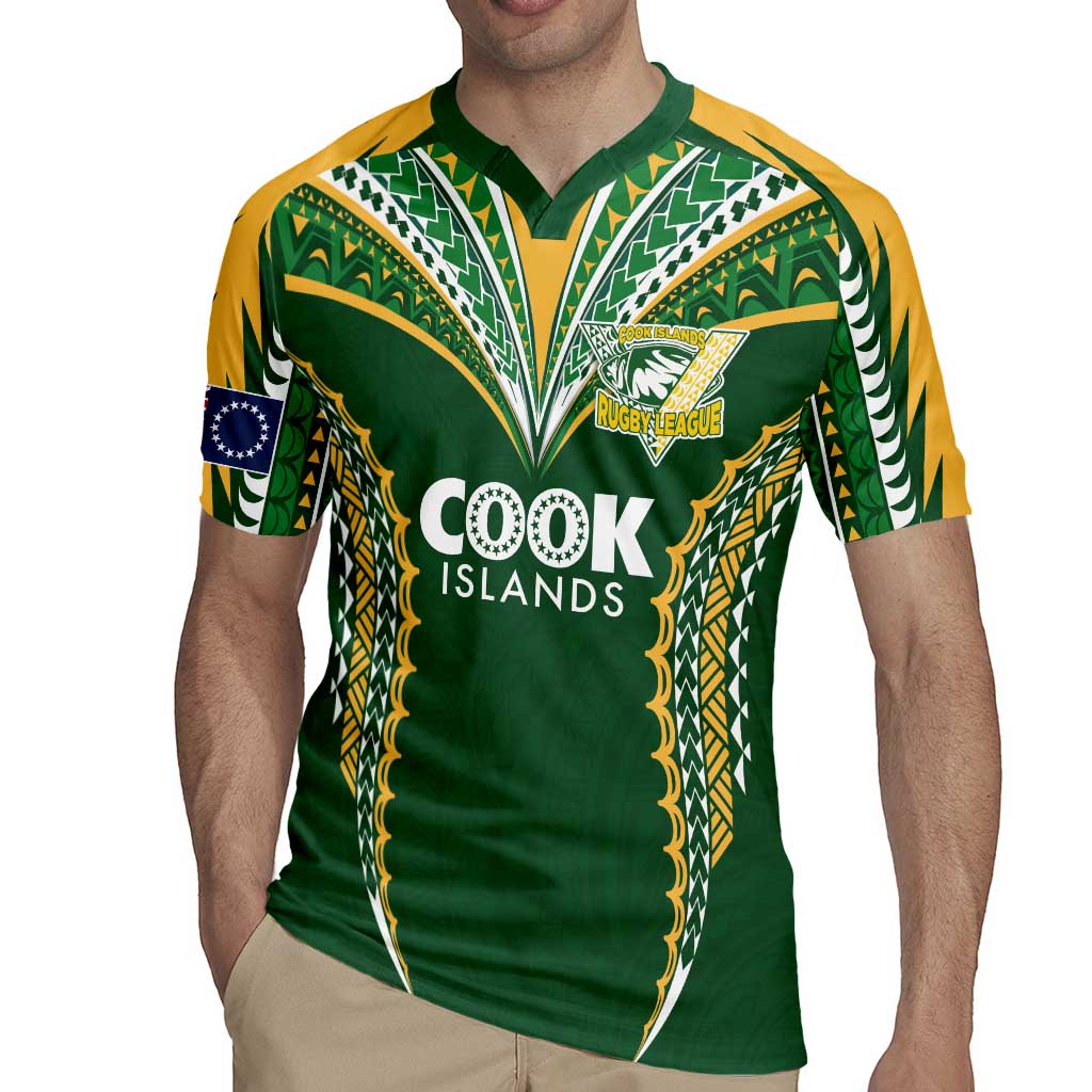 Custom Cook Islands Rugby League Rugby Jersey Tatau Tribal Pattern-Special Edition Green Color