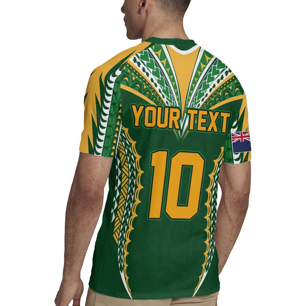 Custom Cook Islands Rugby League Rugby Jersey Tatau Tribal Pattern-Special Edition Green Color